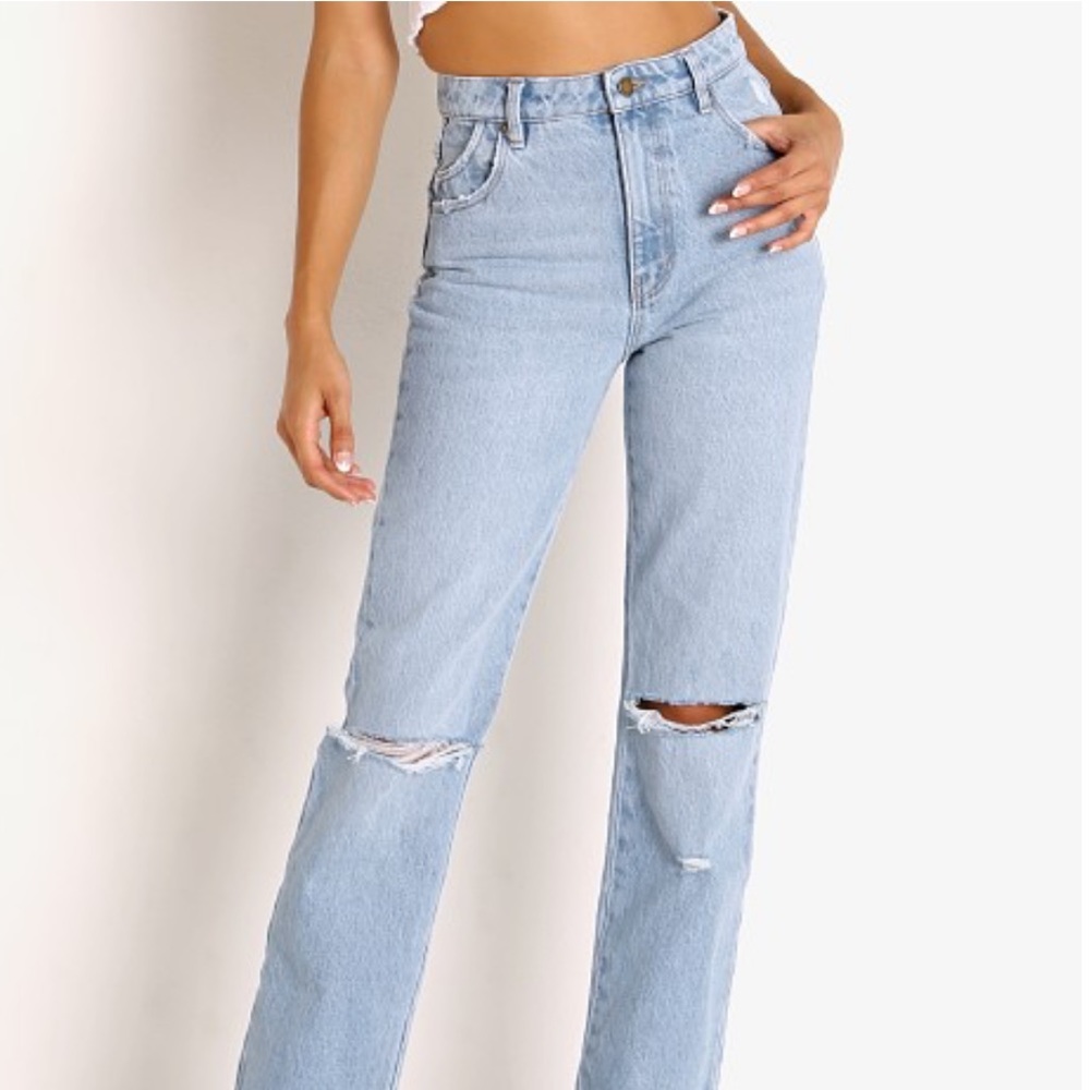 ROLLAS Original Straight Leg Jean Distressed